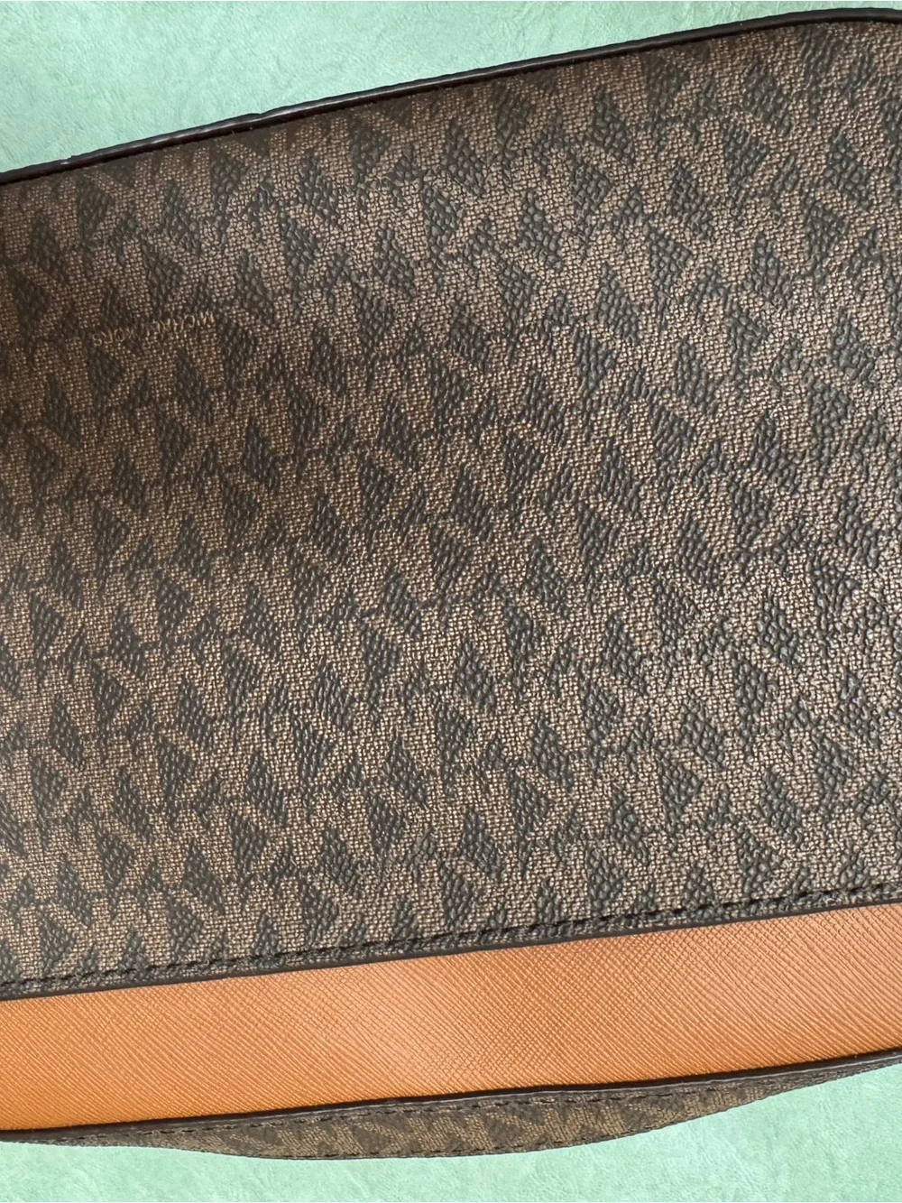 Michael Kors Brown and Tan Logo Chain crossbody adjustable Bag no tags
